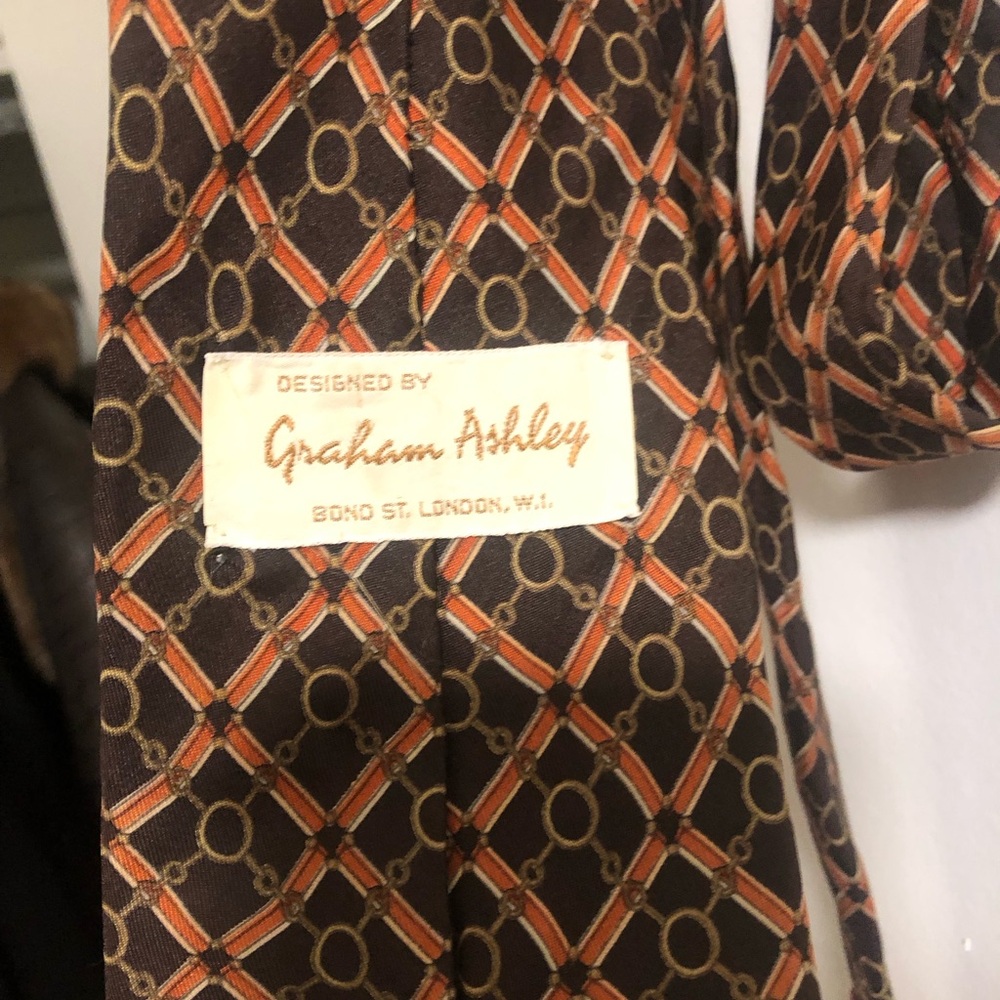 Men's Brown Geometric Pattern tie